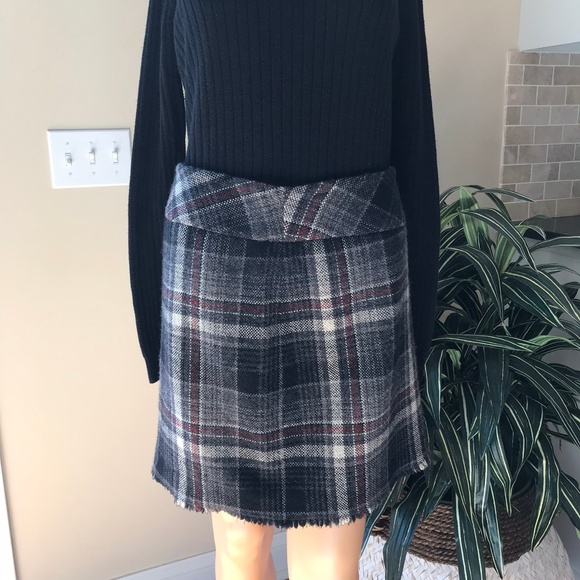 EUC Eddie Bauer Wool Blend Plaid Skirt Sz 6 - Picture 1 of 6